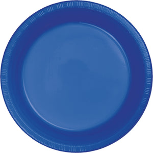 Cobalt Blue Plastic 10in Dinner Plates 20ct | Solids