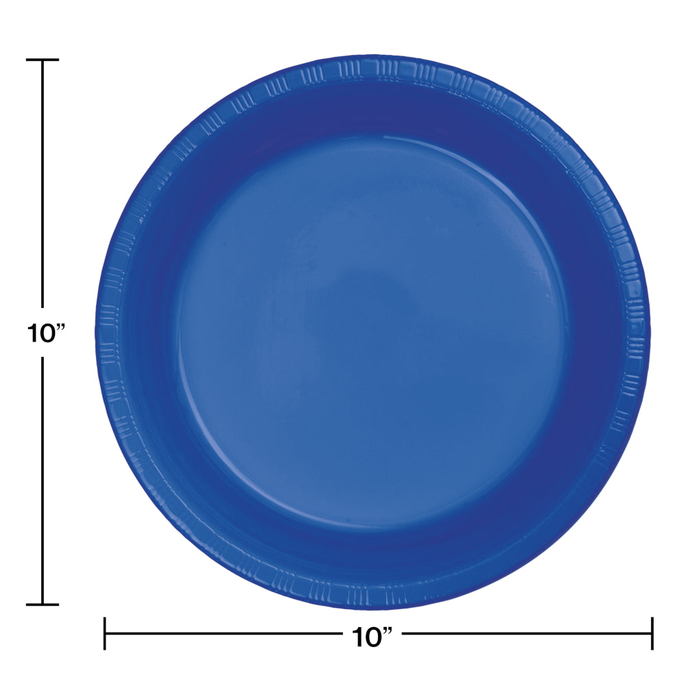Cobalt Blue Plastic 10in Dinner Plates 20ct | Solids
