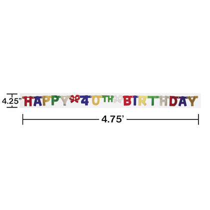 40th Happy Birthday Jointed Banner | Milestone Birthday