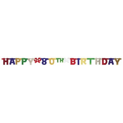 80th Happy Birthday Jointed Banner | Milestone Birthday