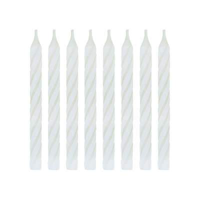 White Spiral Birthday Candles 24ct  | Candles