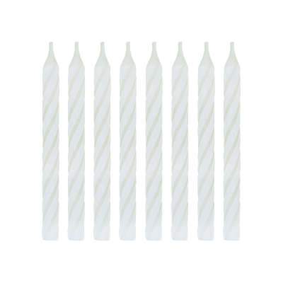 White Spiral Birthday Candles 24ct  | Candles