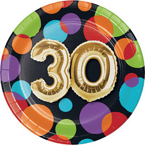 30th Birthday 7" Plates - Balloon Themed