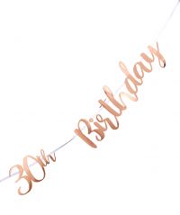 30th Birthday Rose Gold Letter Banner