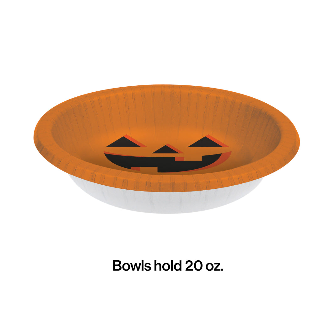 20oz Pumpkin Paper Bowls 8ct | Halloween