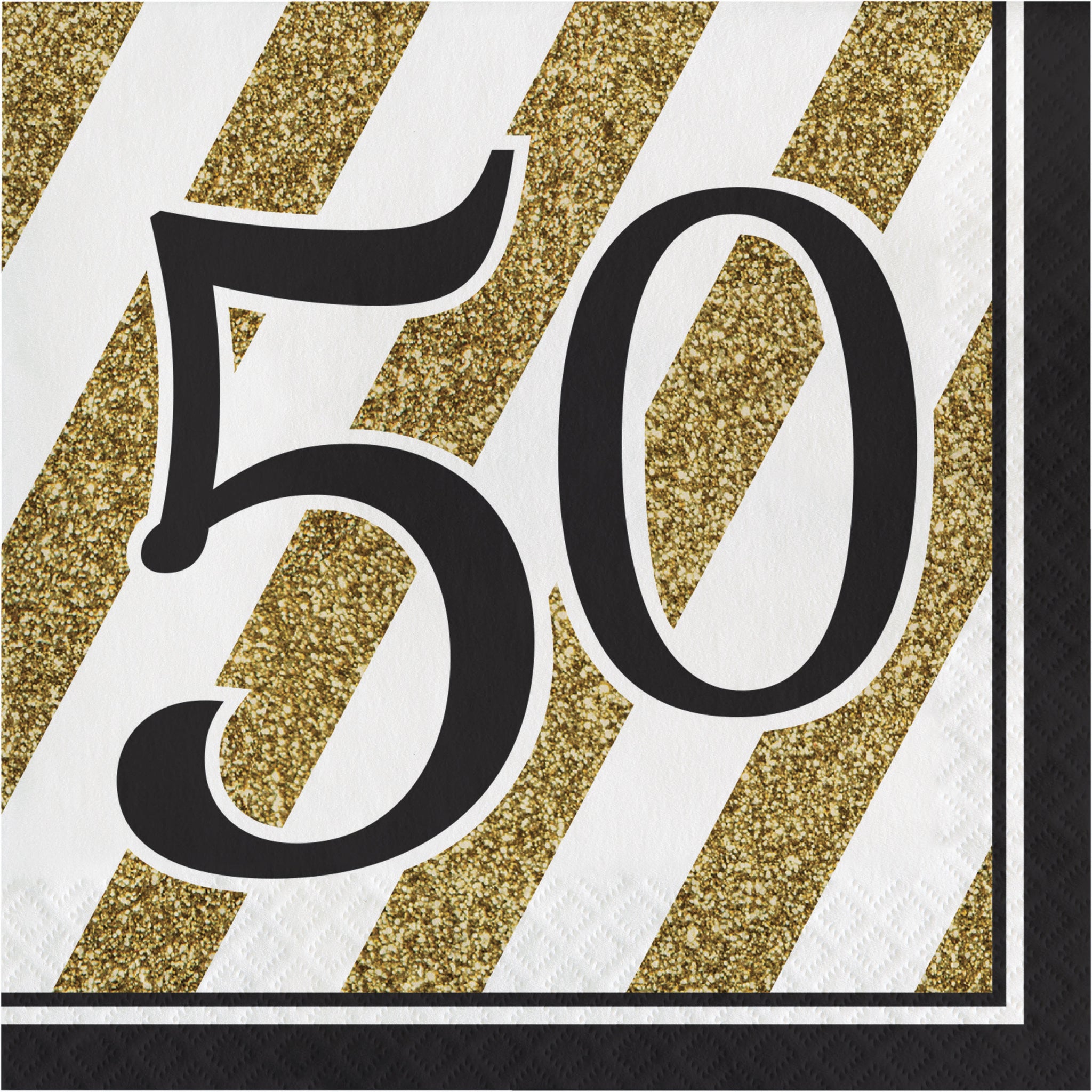 Black & Gold 50 Luncheon Napkins 16ct | Milestone Birthday