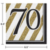 Black & Gold 70 Luncheon Napkins 16ct | Milestone Birthday