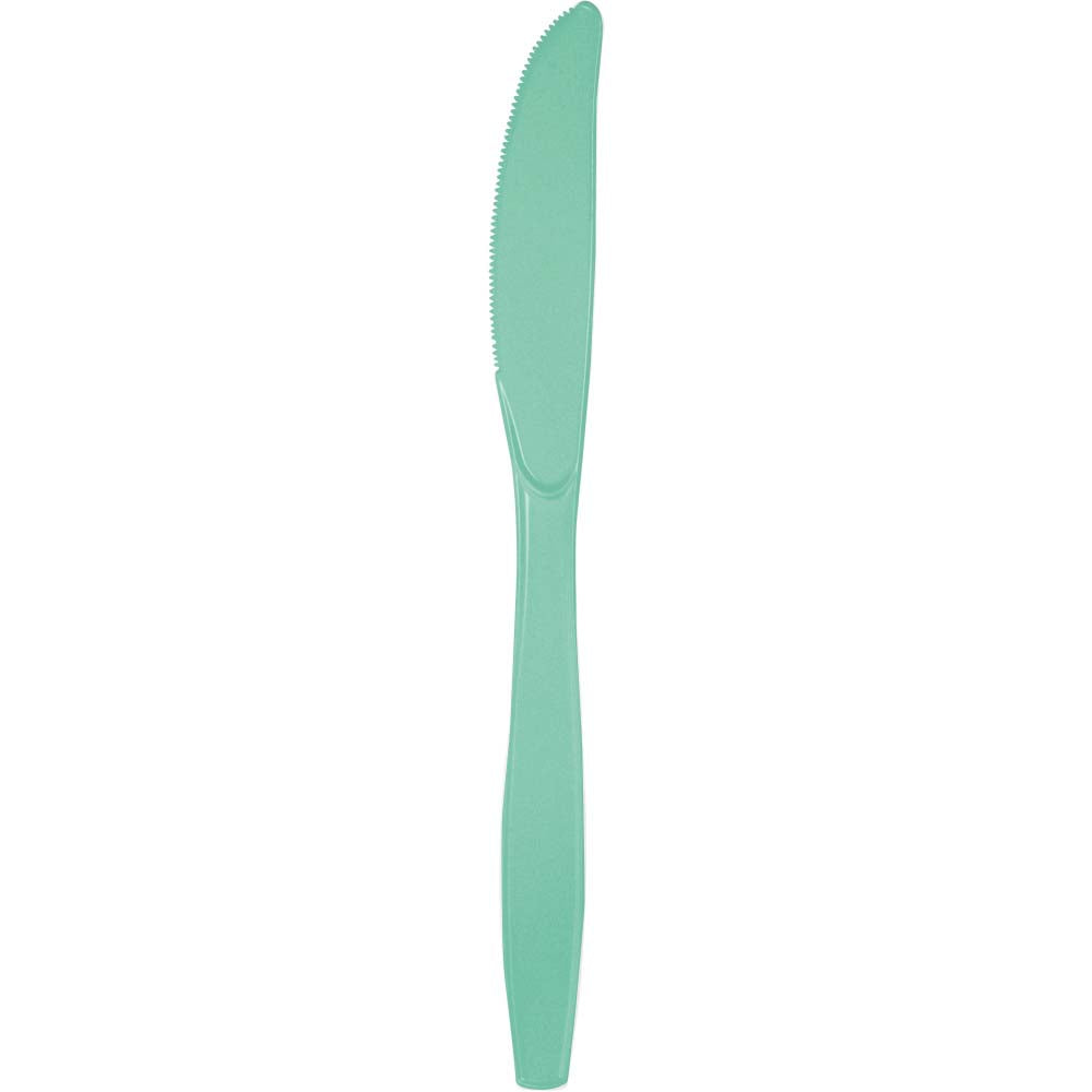 Fresh Mint Green Plastic Knives 24ct | Solids