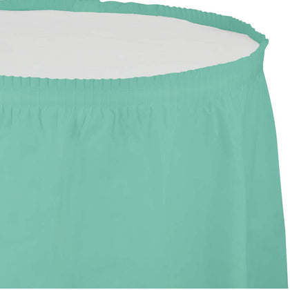 Fresh Mint Plastic Table Skirt | Solids