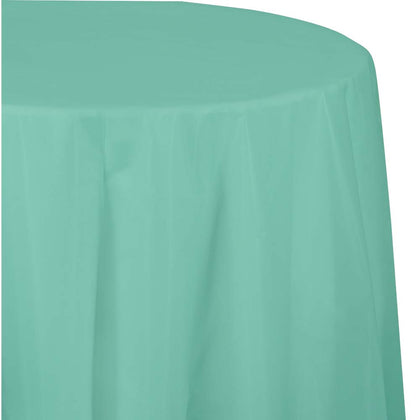 Fresh Mint Round Plastic Table Cover | Solids