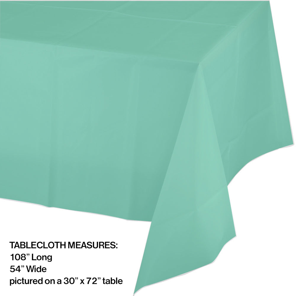 Fresh Mint Rectangular Plastic Table Cover | Solids