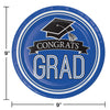 Blue Congrats Grad 9in Paper Plates 18ct | Graduation