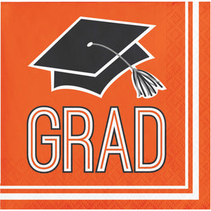 Orange Beverage Napkins 36ct | Graduation