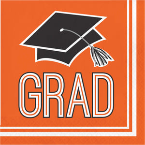 Grad Orange Luncheon Napkins 50ct | Graduation