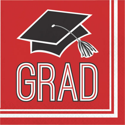 Grad Red Luncheon Napkins 50ct | Graduation