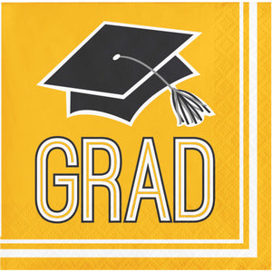 Yellow Beverage Napkins 36ct | Graduation