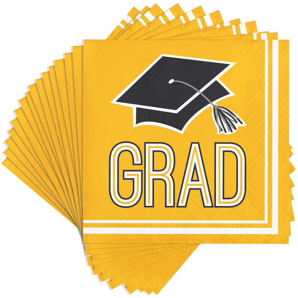 Yellow Beverage Napkins 36ct | Graduation