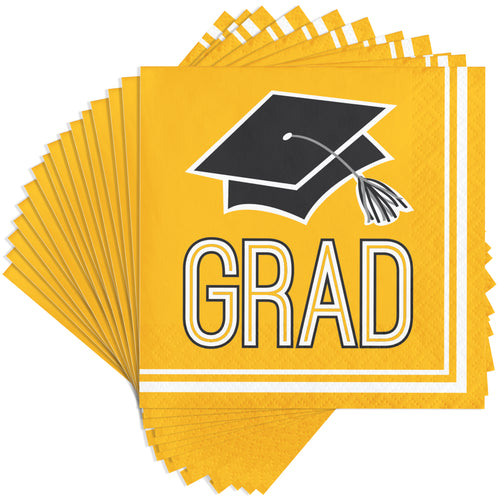 Yellow Beverage Napkins 36ct | Graduation