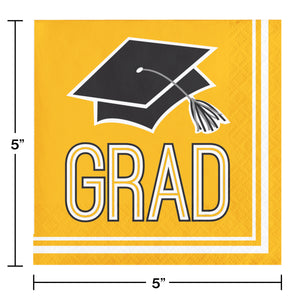 Yellow Beverage Napkins 36ct | Graduation