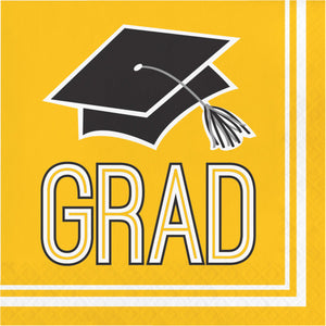 Grad Yellow Luncheon Napkins 50ct | Graduation