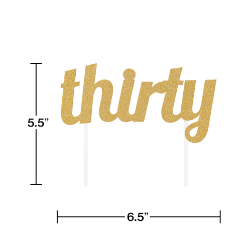 Gold 30th Birthday Cake Topper | Milestone Birthday