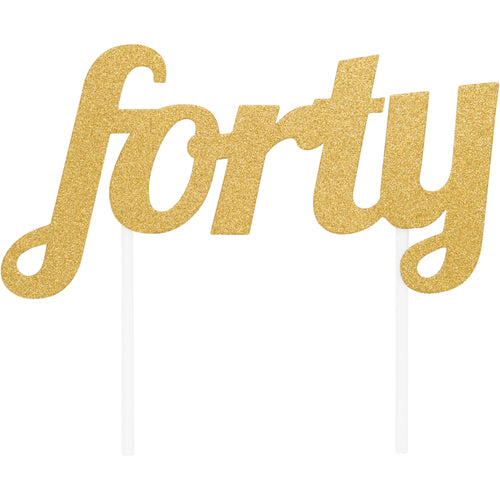 Gold 40th Birthday Cake Topper | Milestone Birthday