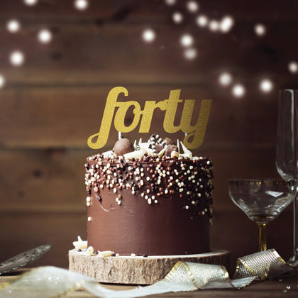 Gold 40th Birthday Cake Topper | Milestone Birthday