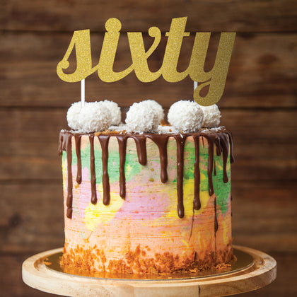 Gold 60th Birthday Cake Topper | Milestone Birthday