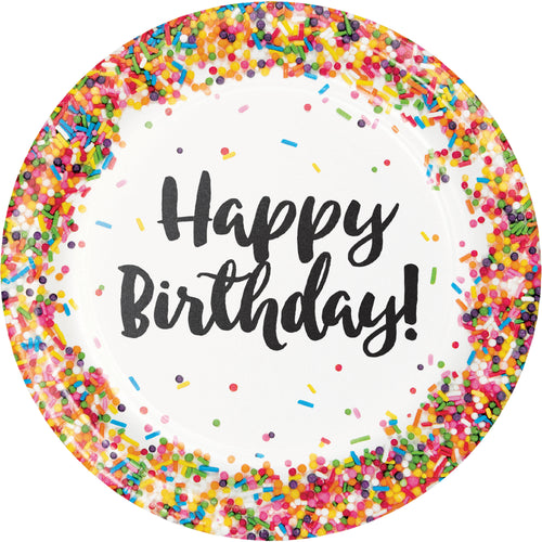 Sprinkles 9in Plates 8ct | Generic Birthday