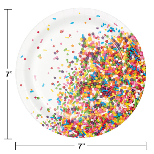 7in Sprinkles Plates 8ct | Generic Birthday