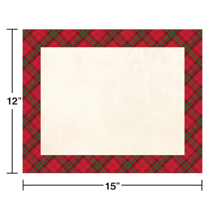 Plaid Paper Placemats 12ct | Christmas