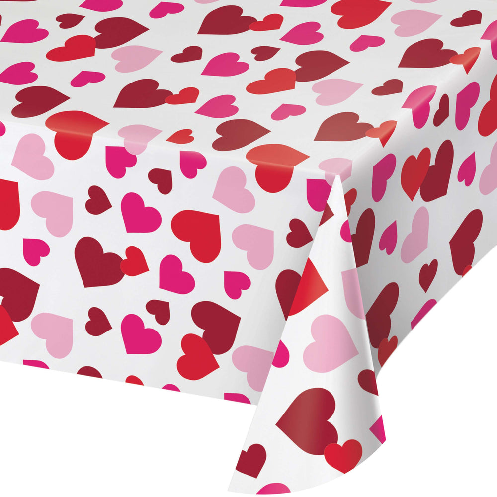 Heart Plastic Table Cover | Valentine's Day