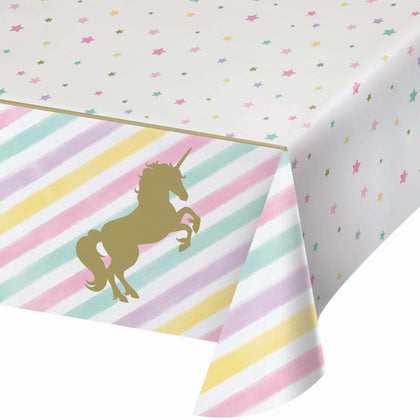 Unicorn Sparkle Birthday Plastic Table Cover | Kid's Birthday