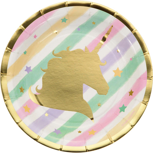 Unicorn Sparkle Birthday 7in Dessert Plate 8ct | Kid's Birthday