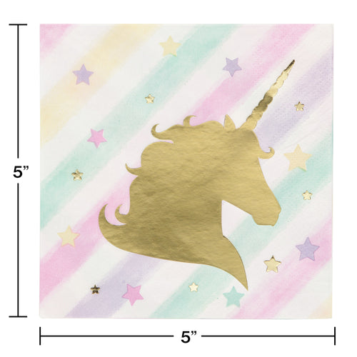 Unicorn Birthday Beverage Napkins | Kid's Birthday