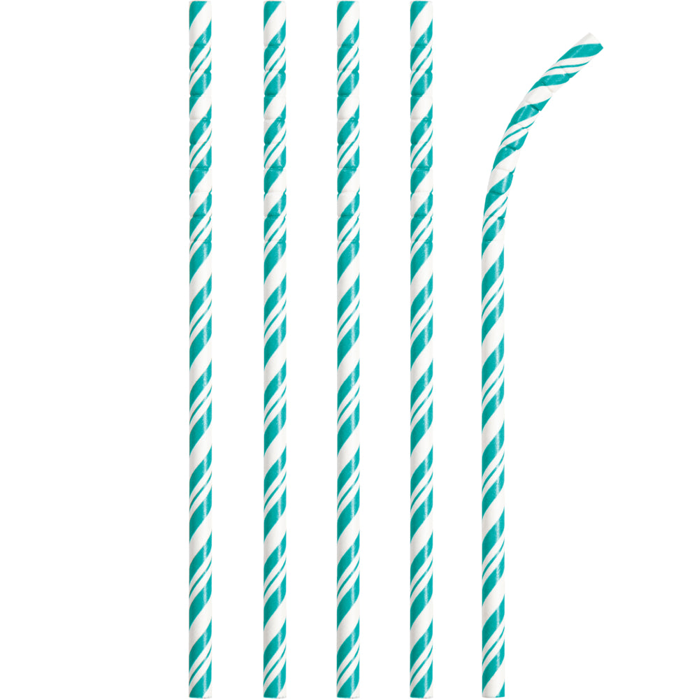 Teal Paper Straws 24ct | General Entertaining