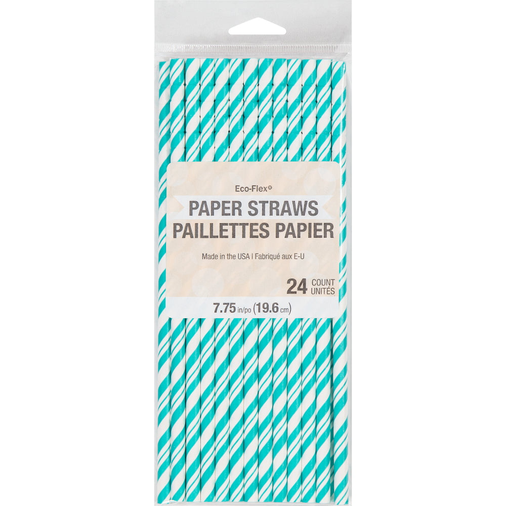 Teal Paper Straws 24ct | General Entertaining