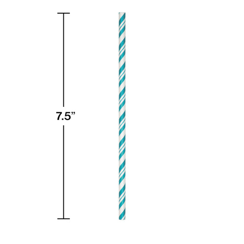 Teal Paper Straws 24ct | General Entertaining