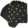 Black & Gold Polka Dots Napkins 16ct | General Entertaining