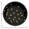 Black Polka Dot Designer 7in Paper Plates 8ct | General Entertaining