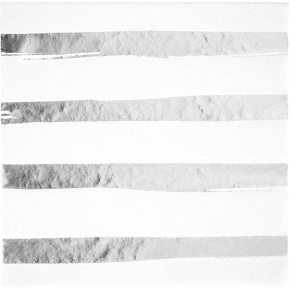 Silver & White Lunch Napkins 16ct | General Entertaining