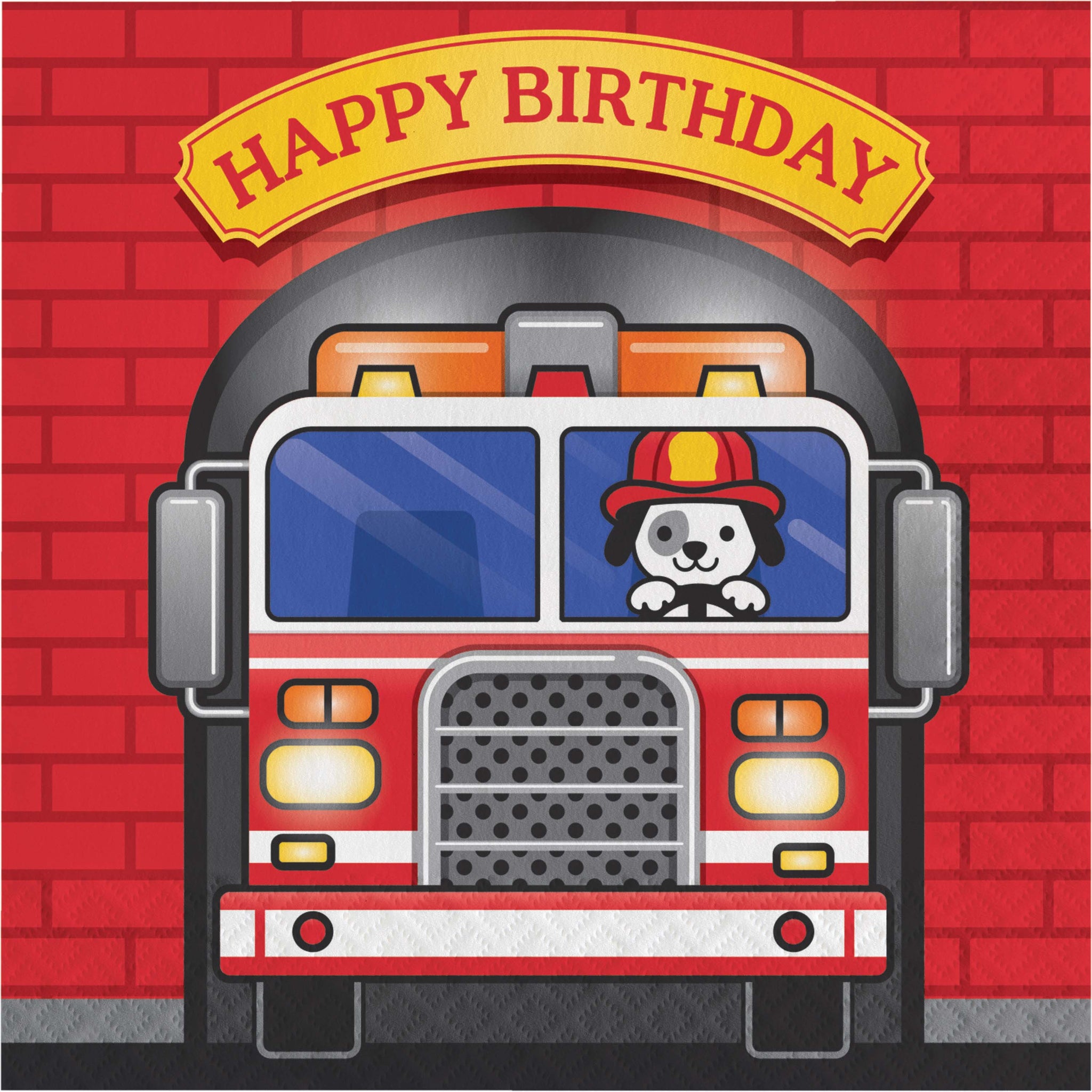 Firetruck Luncheon Napkins 16ct | Kid's Birthday