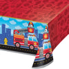 Firetruck Plastic Table Cover | Kid's Birthday