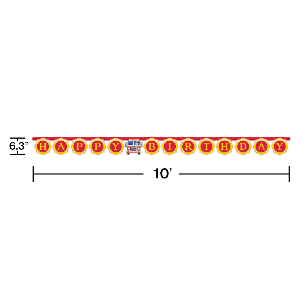 Firetruck Jumbo Jointed Banner | Kid's Birthday