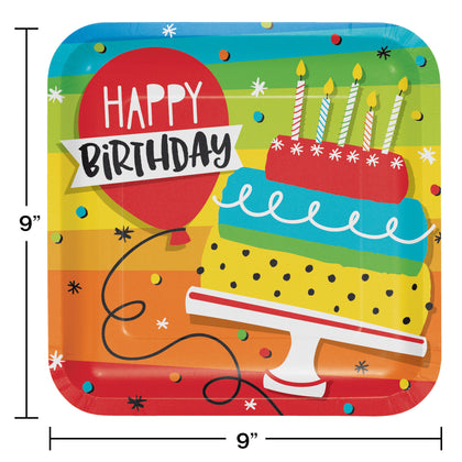 Birthday Celebration Paper Plates 8ct  | Generic Birthday