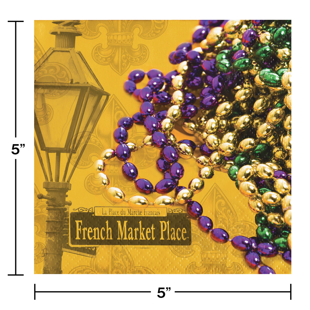 Mardi Gras Masks Beverage Napkins 16ct | Mardi Gras