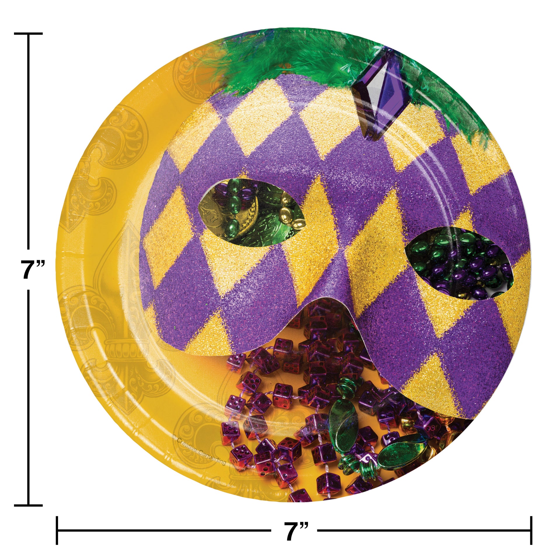 Mardi Gras Masks Paper Cake Plates 7" | Mardi Gras
