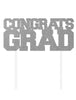 Silver Congrats Grad Cake Topper | Graduation