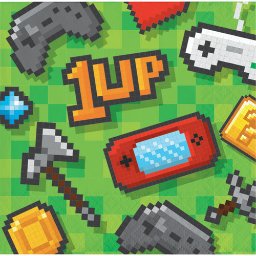 Gaming Party Beverage Napkins 16ct | Kid's Birthday