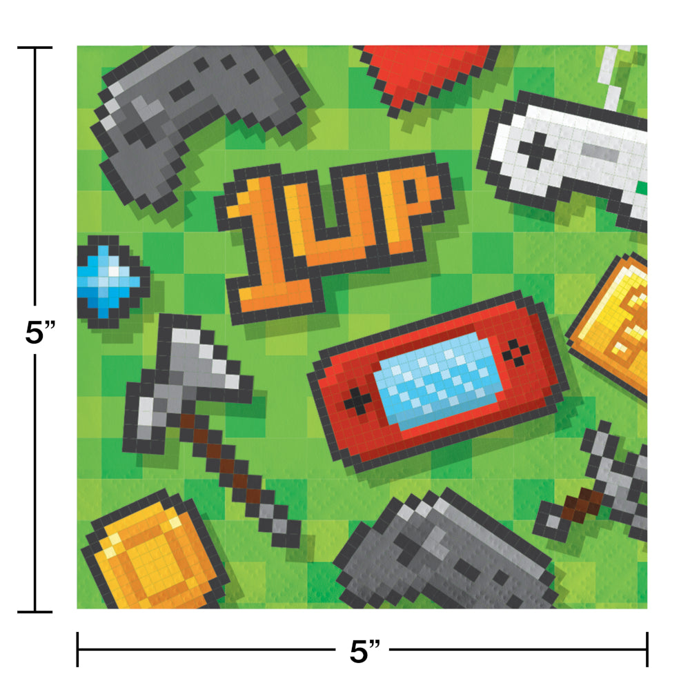 Gaming Party Beverage Napkins 16ct | Kid's Birthday